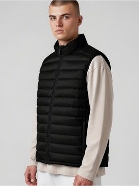 Solaris Black 90% Down Puffer Vest Big & Tall Lightweight Packable Mens NEW